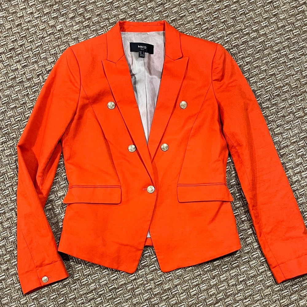Mango Women's Vibrant Orange Suit Jacket